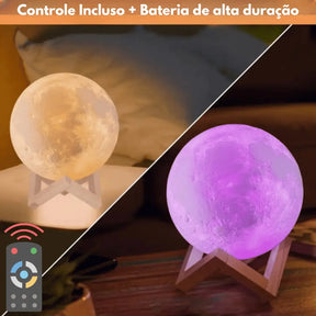 Luminária Lua 3D